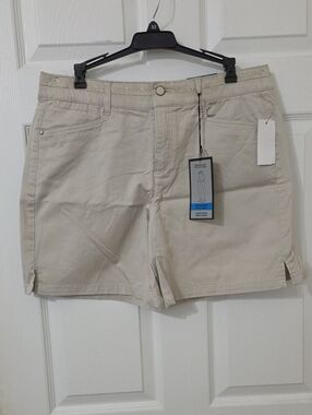 intro. Light Beige Cotton Stretch Shorts